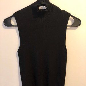 Zara Ribbed Tank with Turtleneck